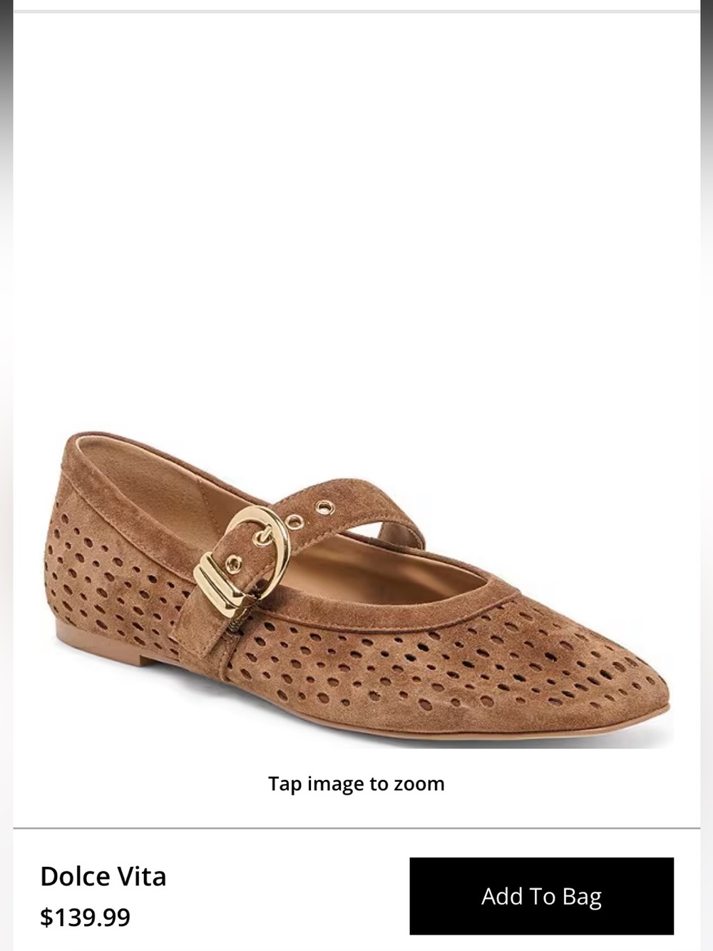 NWT🌷Dolce Vita Mikela Perforated Suede Mary Jane Ballet Flats